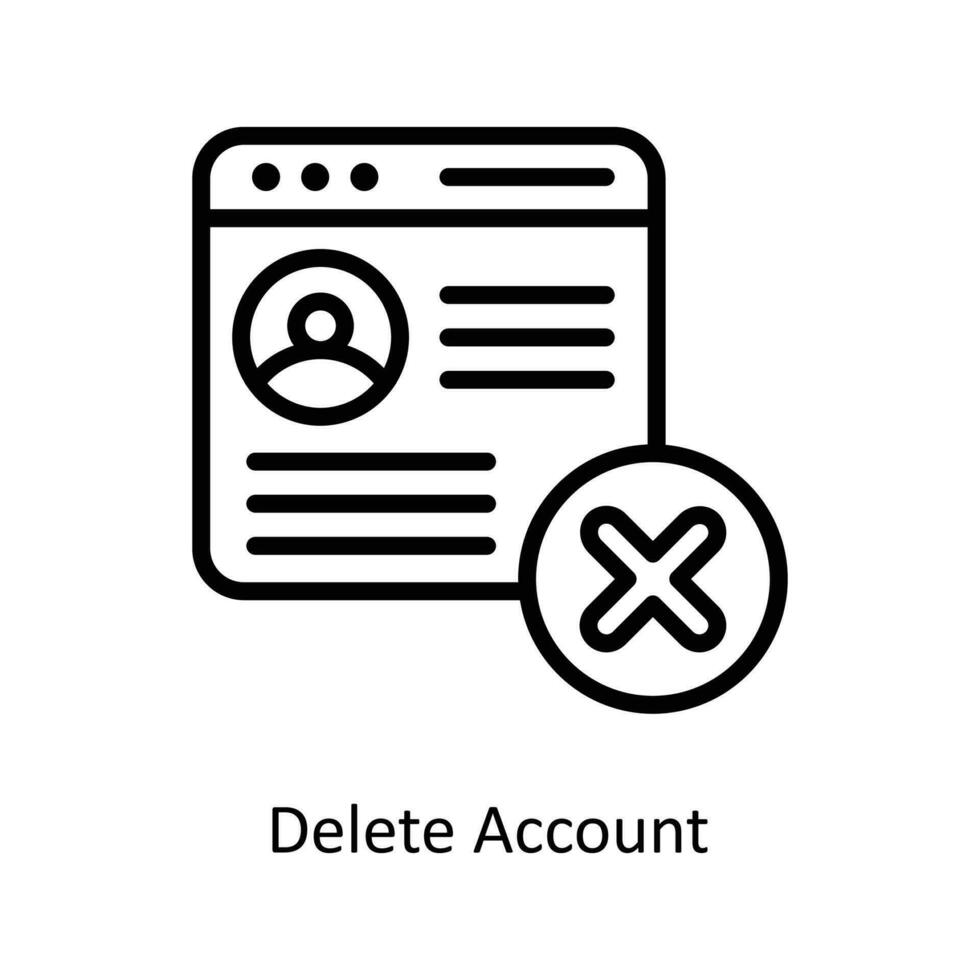 Eliminar cuenta vector contorno iconos sencillo valores ilustración valores
