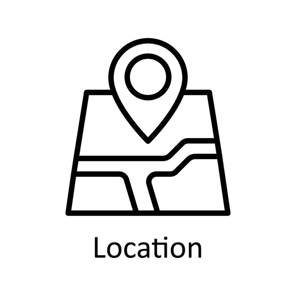 Location  Vector   outline Icons. Simple stock illustration stock