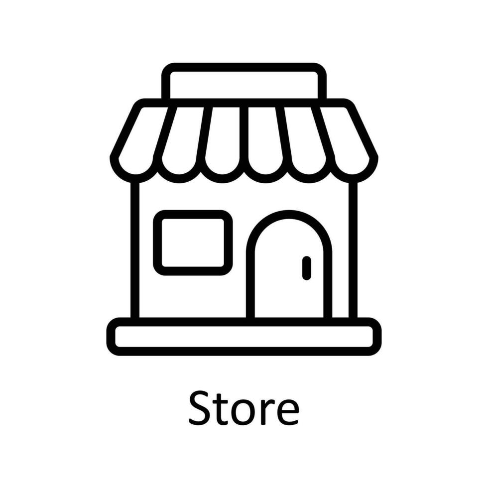 Store  Vector   outline Icons. Simple stock illustration stock