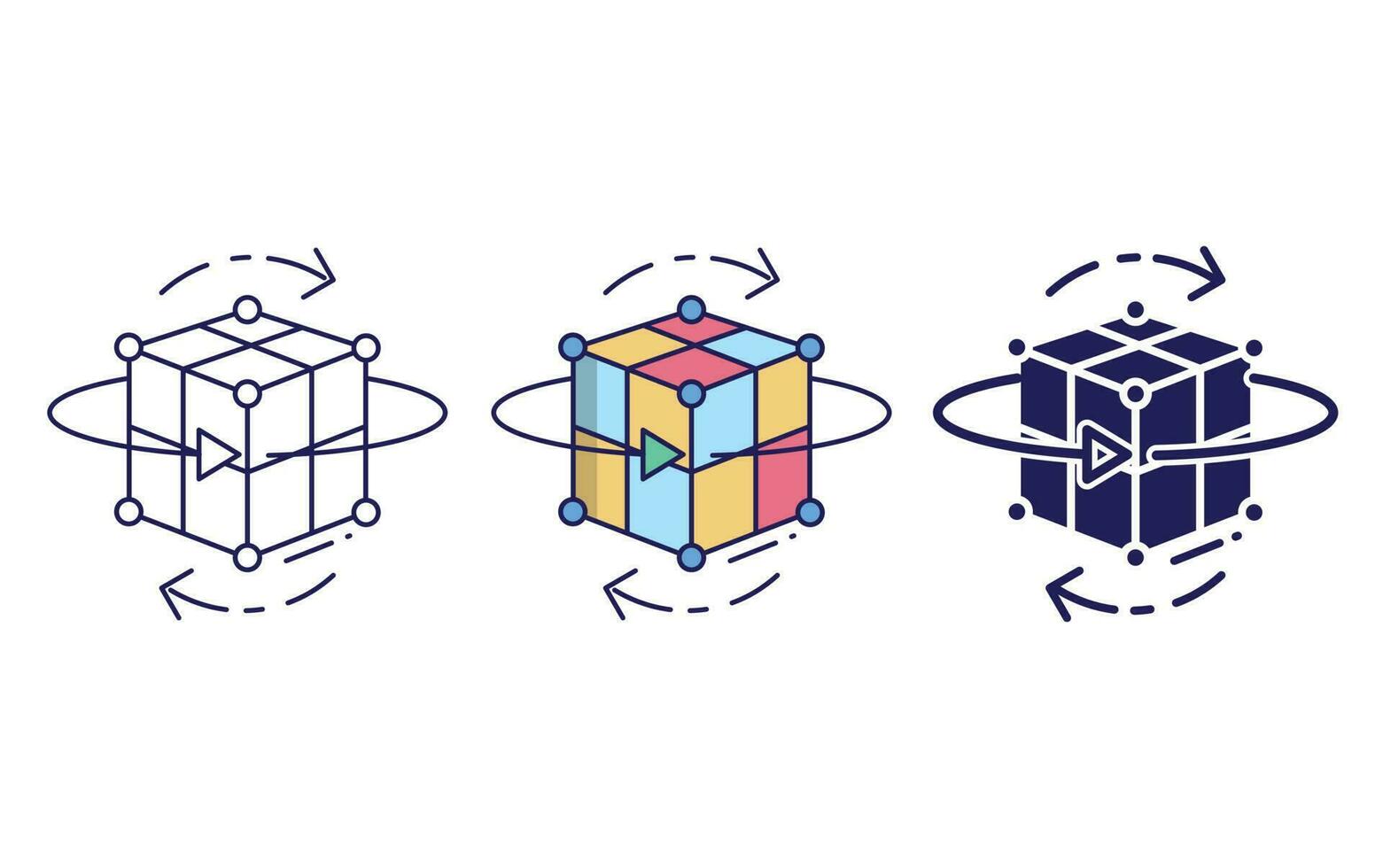3d cube vector icon