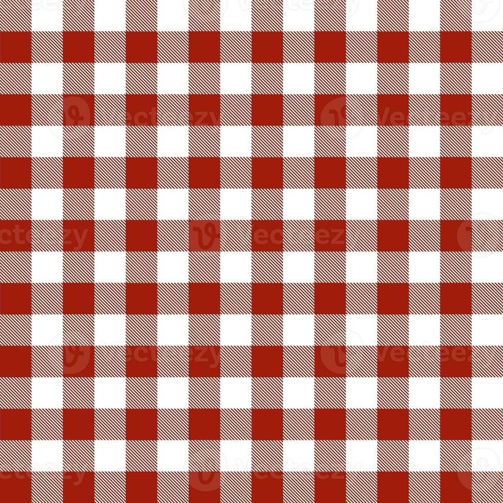 Gingham seamless pattern, red and white, can be used in the design of fashion clothes. Bedding, curtains, tablecloths photo