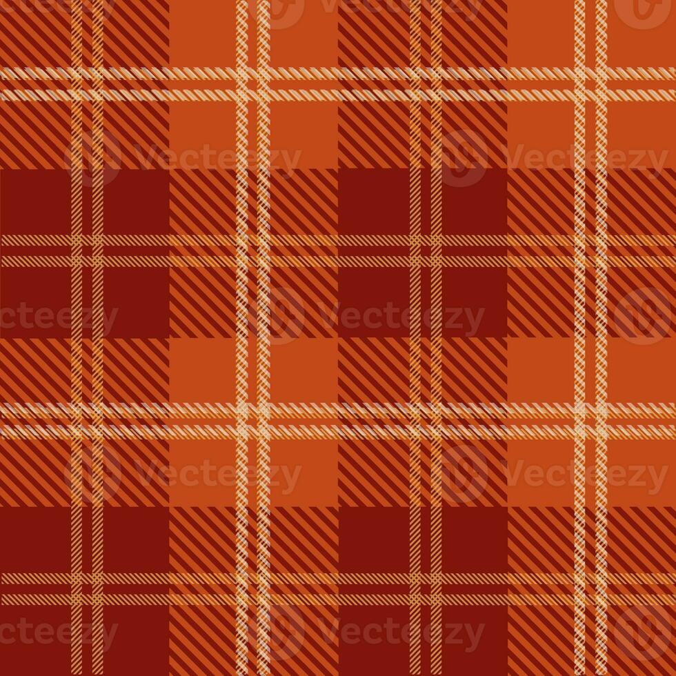 Tartan seamless pattern, red and orange, can be used in the design of fashion clothes, bedding, curtains, tablecloths photo