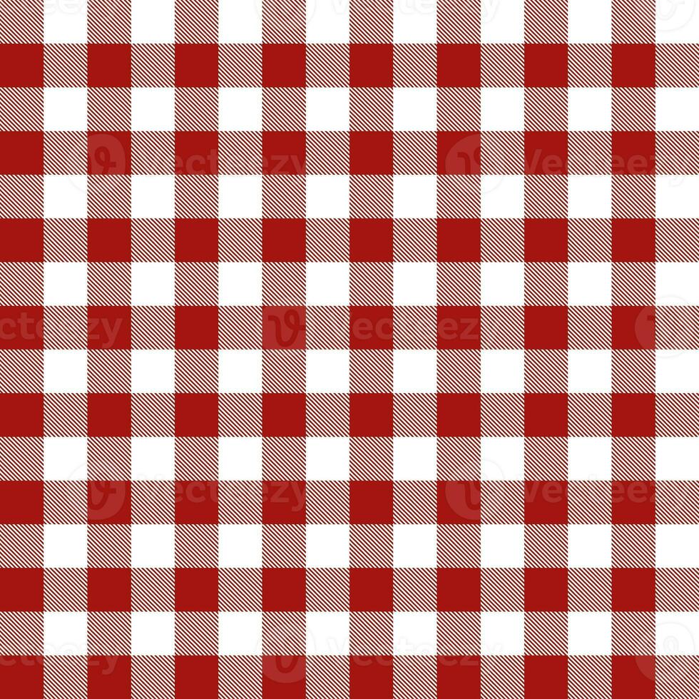 Gingham seamless pattern, red and white, can be used in the design of fashion clothes. Bedding, curtains, tablecloths photo