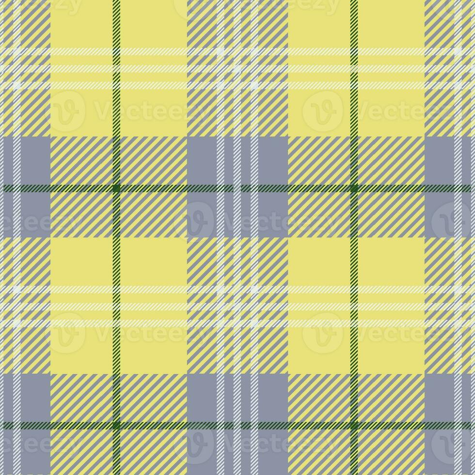 Tartan seamless pattern, gray and yellow, can be used in the design of fashion clothes. Bedding, curtains, tablecloths photo