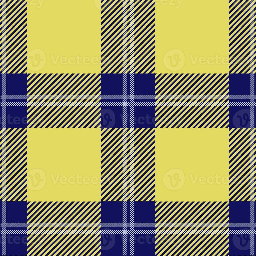 Tartan seamless pattern, blue and yellow, can be used in fashion design. Bedding, curtains, tablecloths photo
