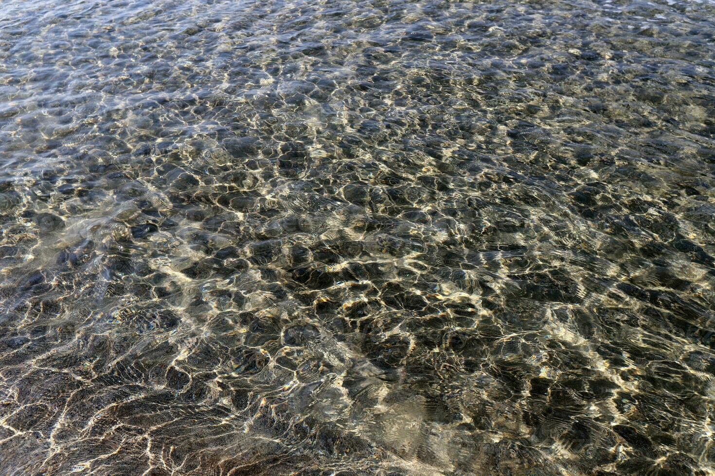 The color of sea water on the Mediterranean coast. photo