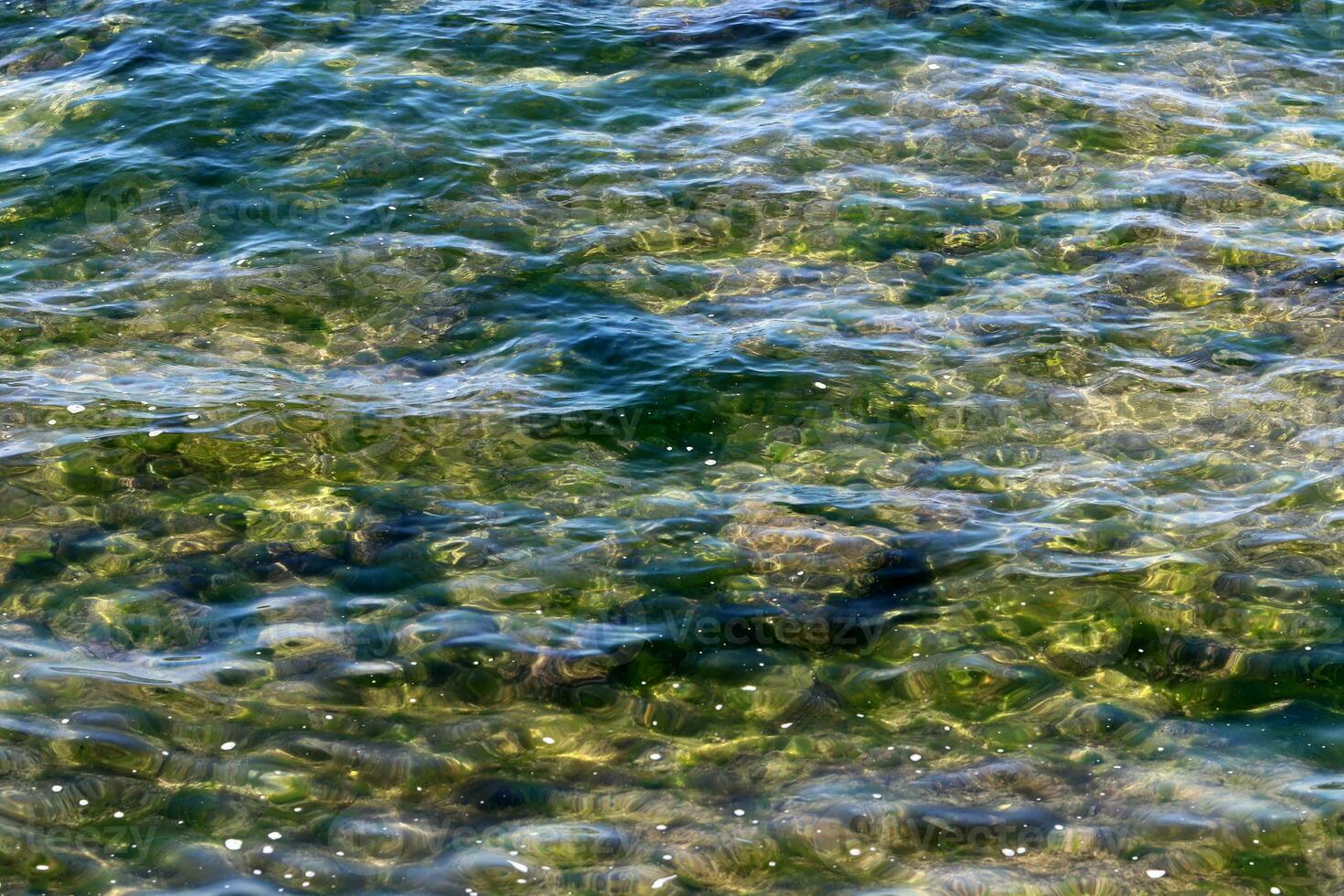 The color of sea water on the Mediterranean coast. photo