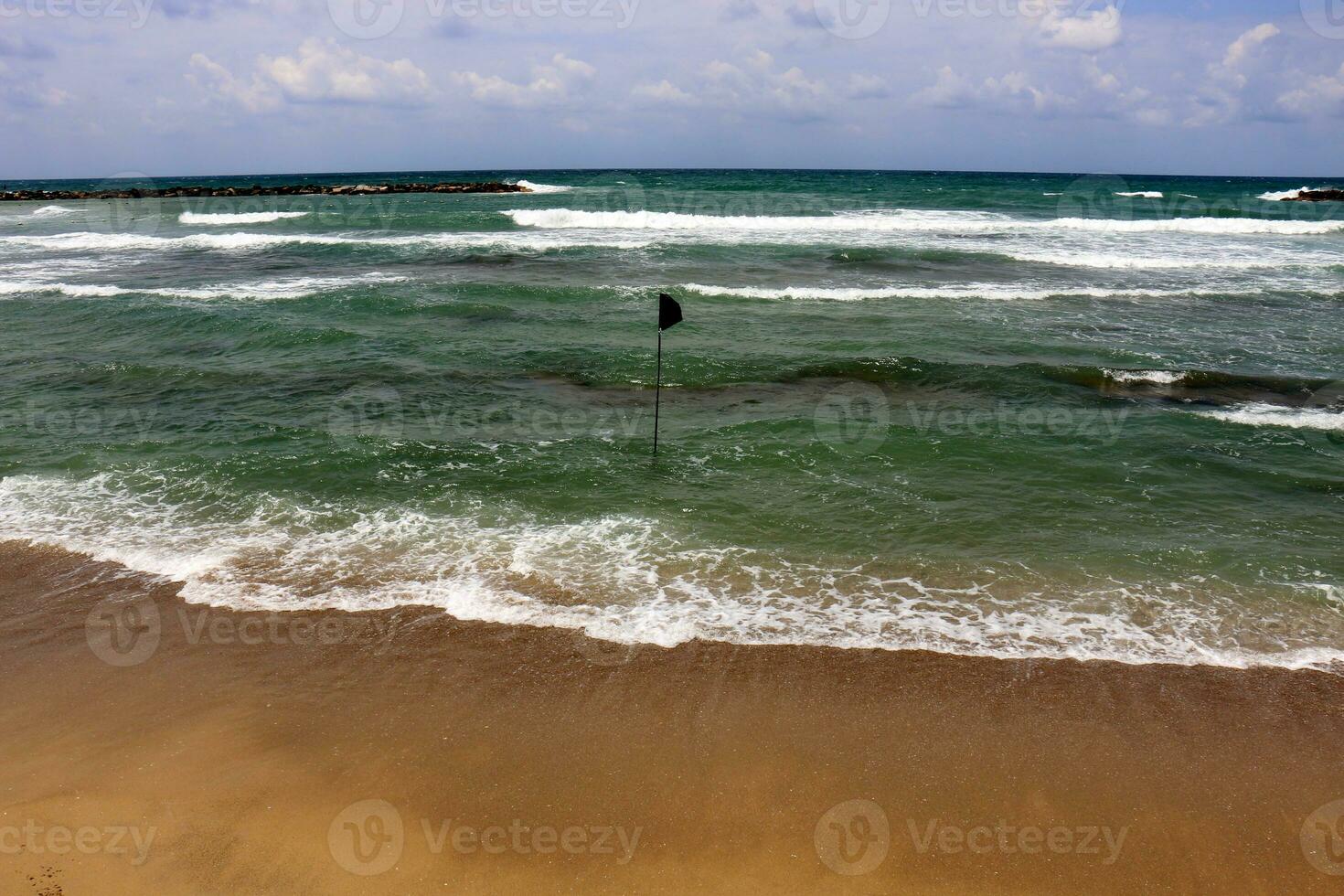 Coast of the Mediterranean Sea in northern Israel. photo