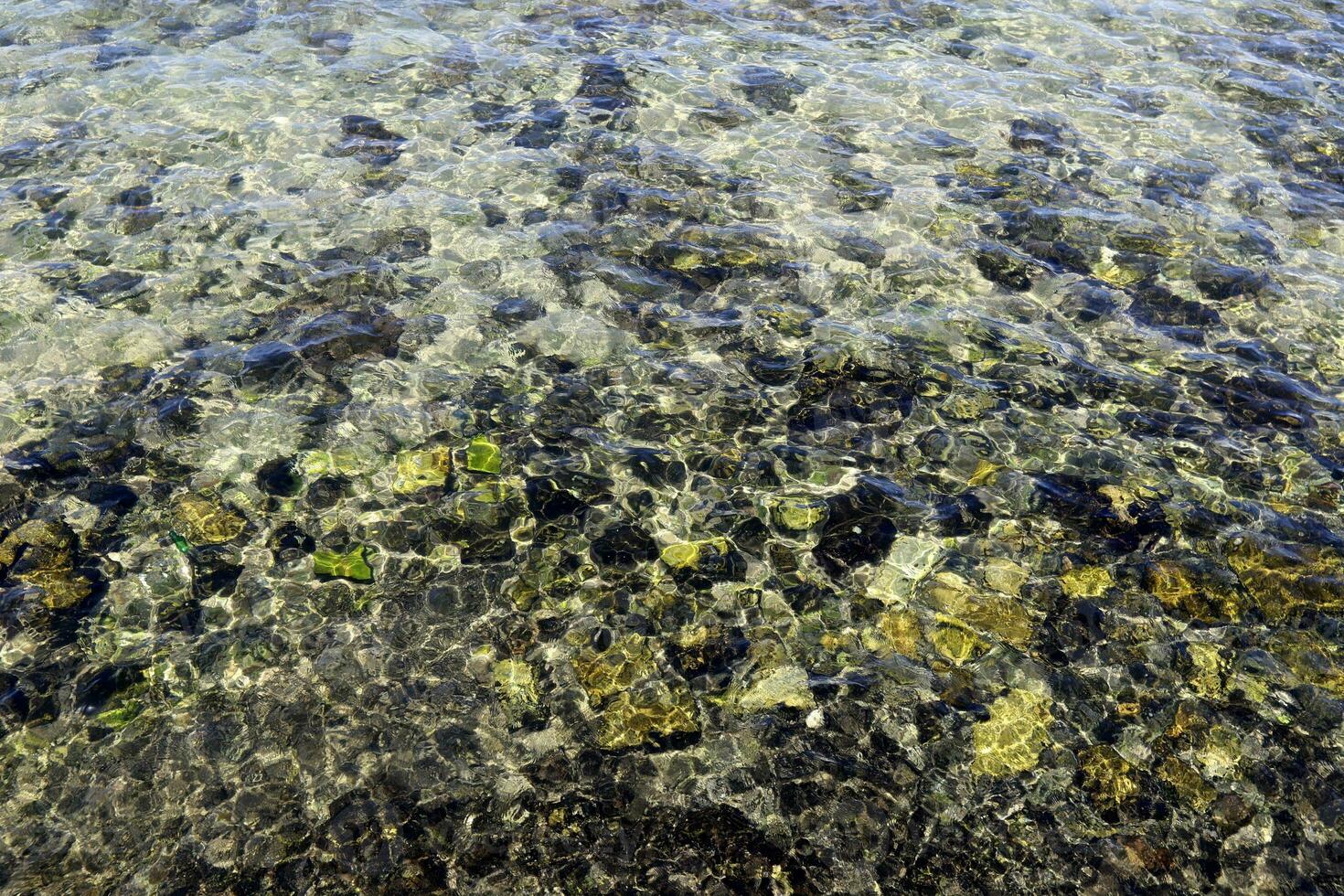 The color of sea water on the Mediterranean coast. photo