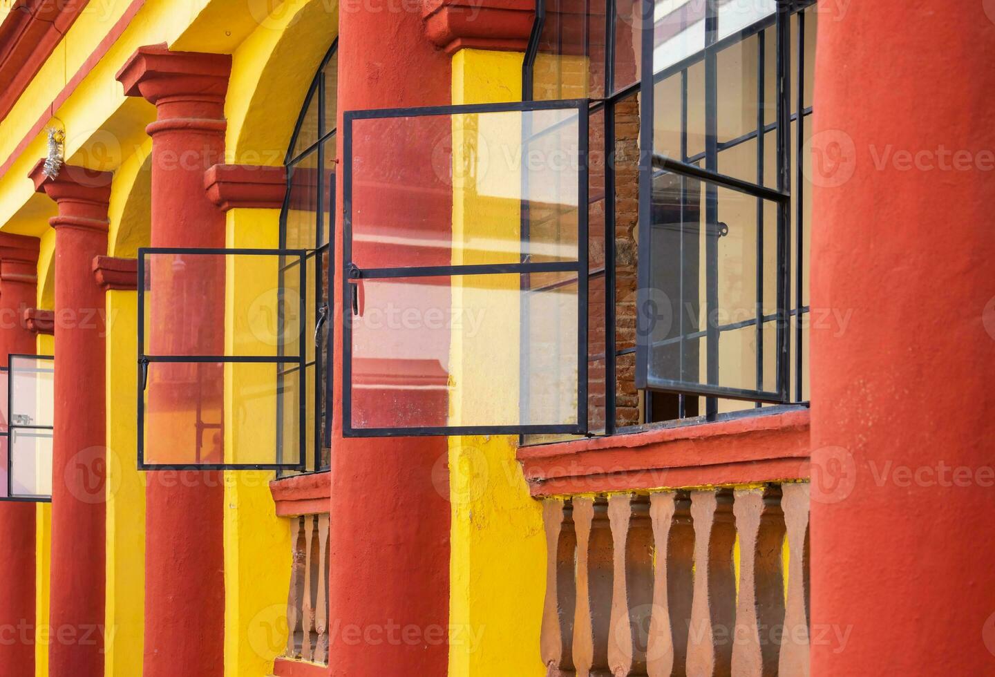 Scenic colorful colonial architecture of Cuernavaca streets in historic center in Mexico Morelos photo