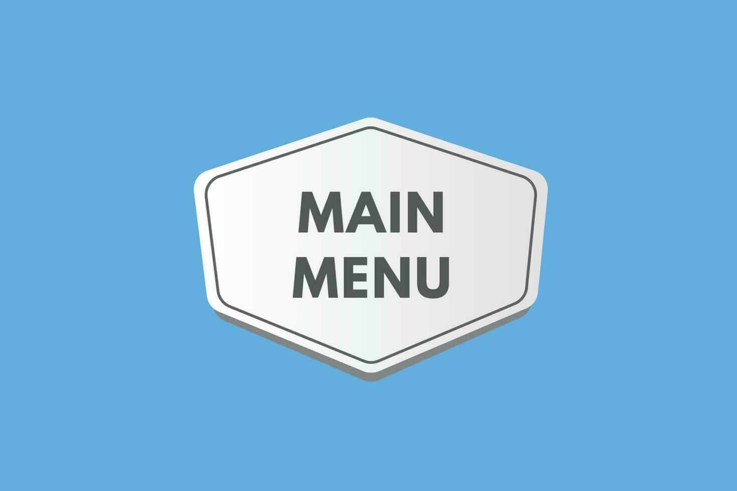 Main Menu text Button. Main Menu Sign Icon Label Sticker Web Buttons vector