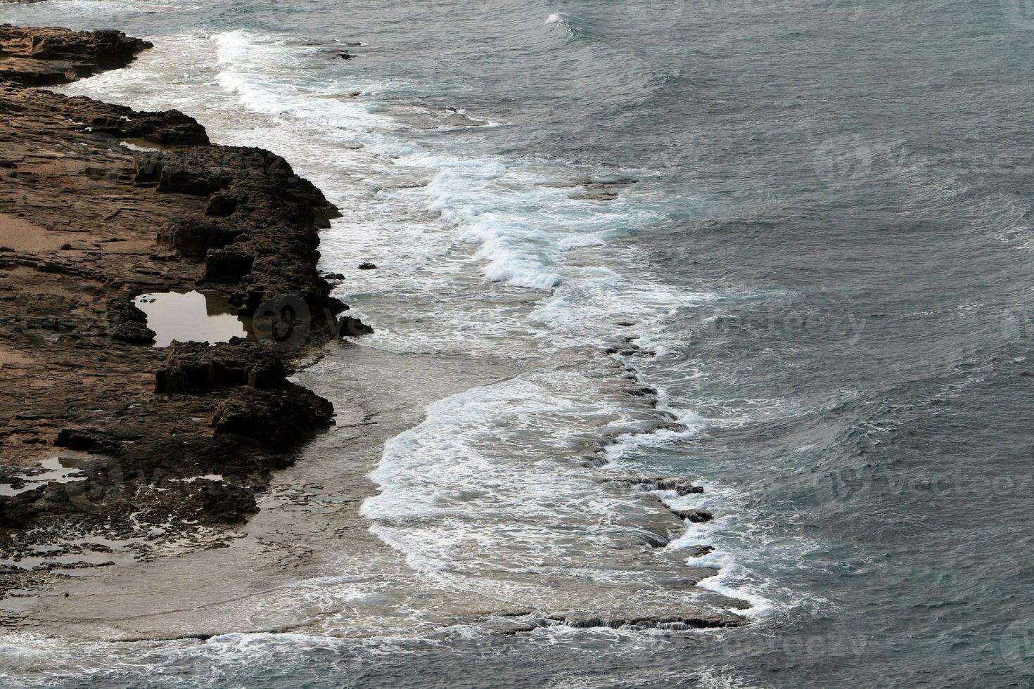 Coast of the Mediterranean Sea in northern Israel. photo