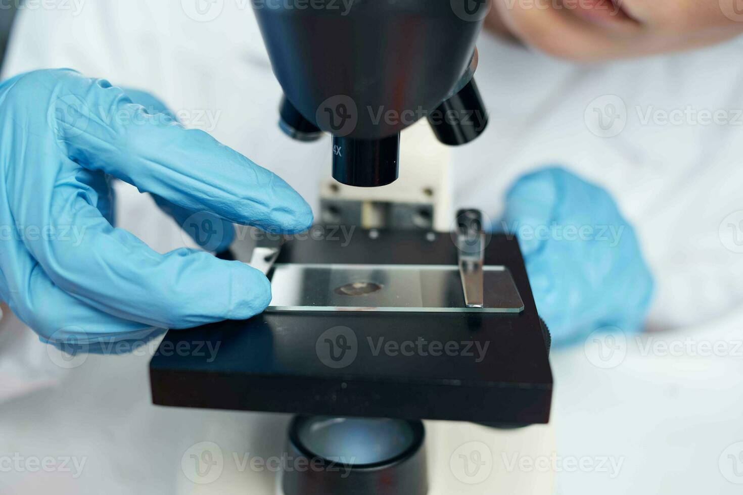 female laboratory assistant research chemistry science to biotechnology photo