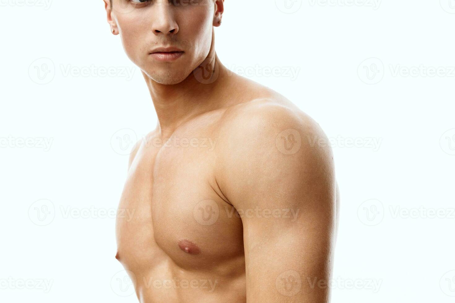 muscle guy biceps bodybuilder fitness naked torso photo