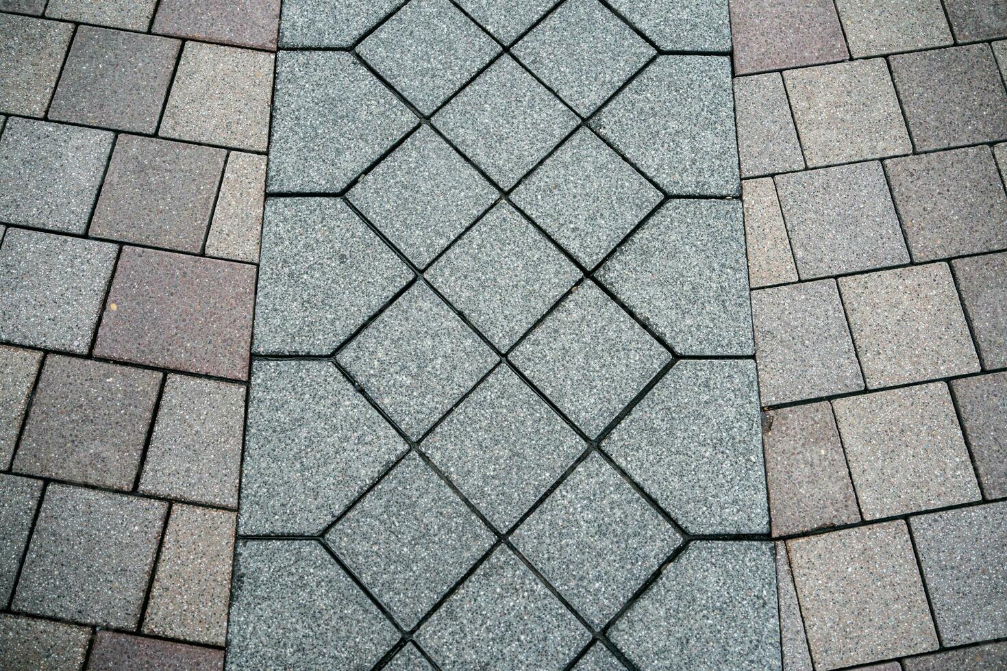 Texture of 3 tiles cobblestone road. photo