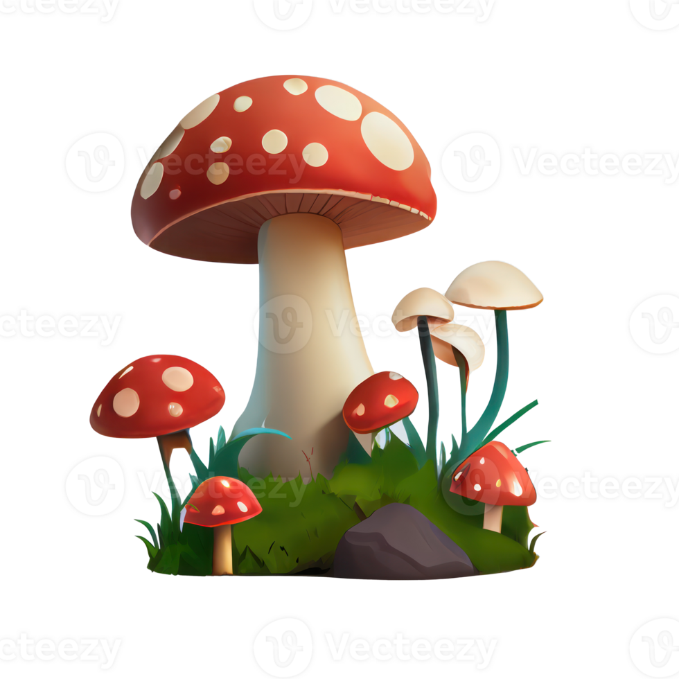 mushroom cartoon style . png