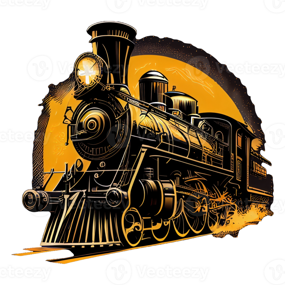 stoom- locomotief . ai gegenereerd png