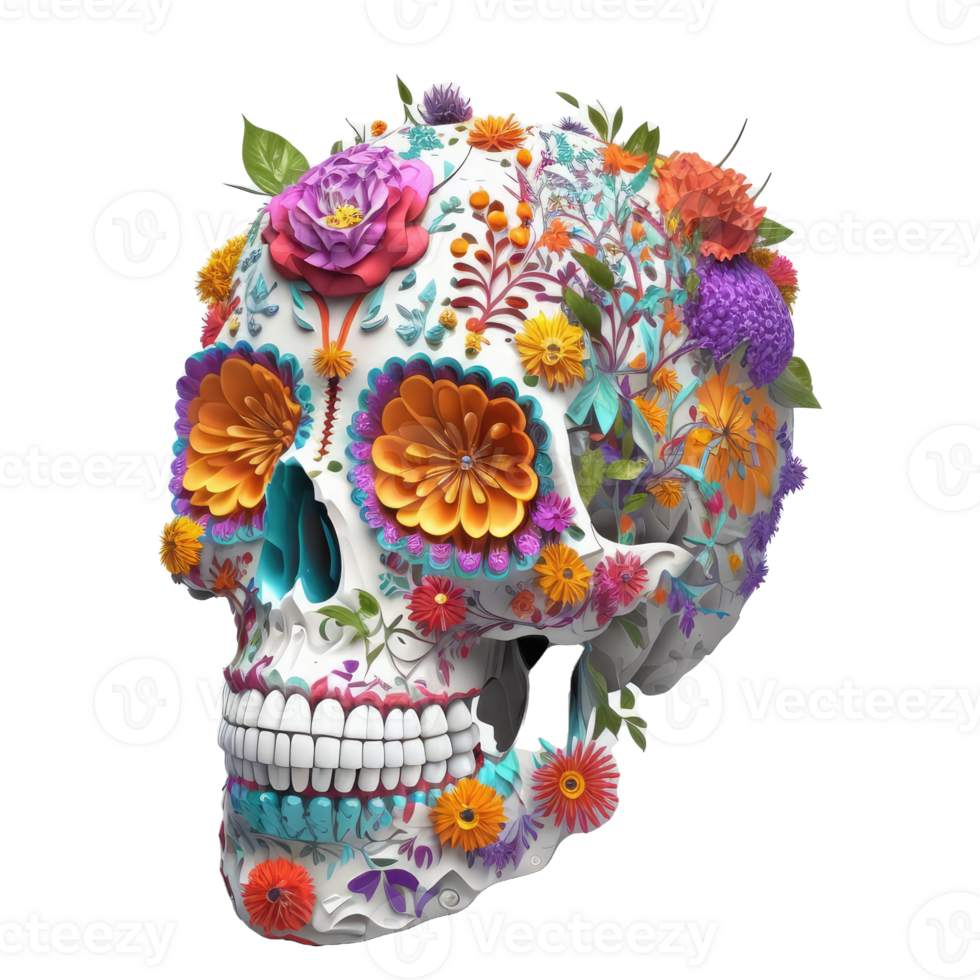 dia de los muertos sugar skull . png