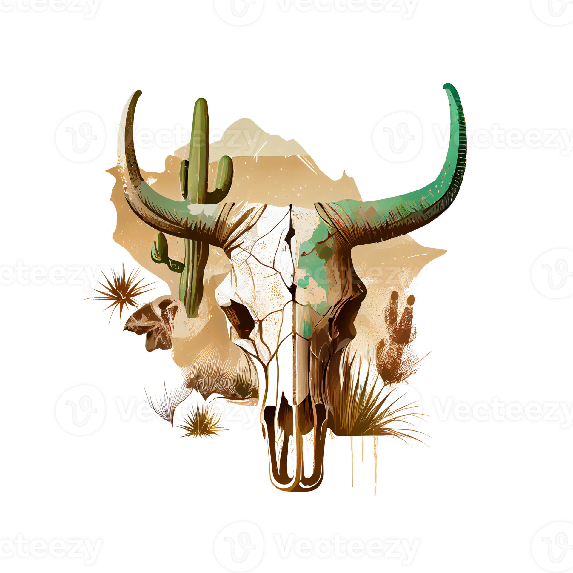 cow skull art illustration . 23241052 PNG