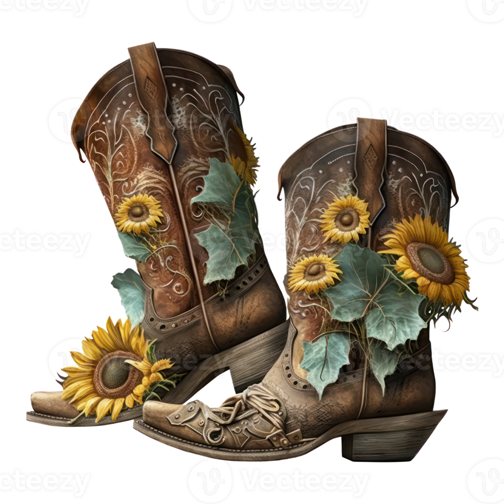 acuarela vaquera botas . ai generado png