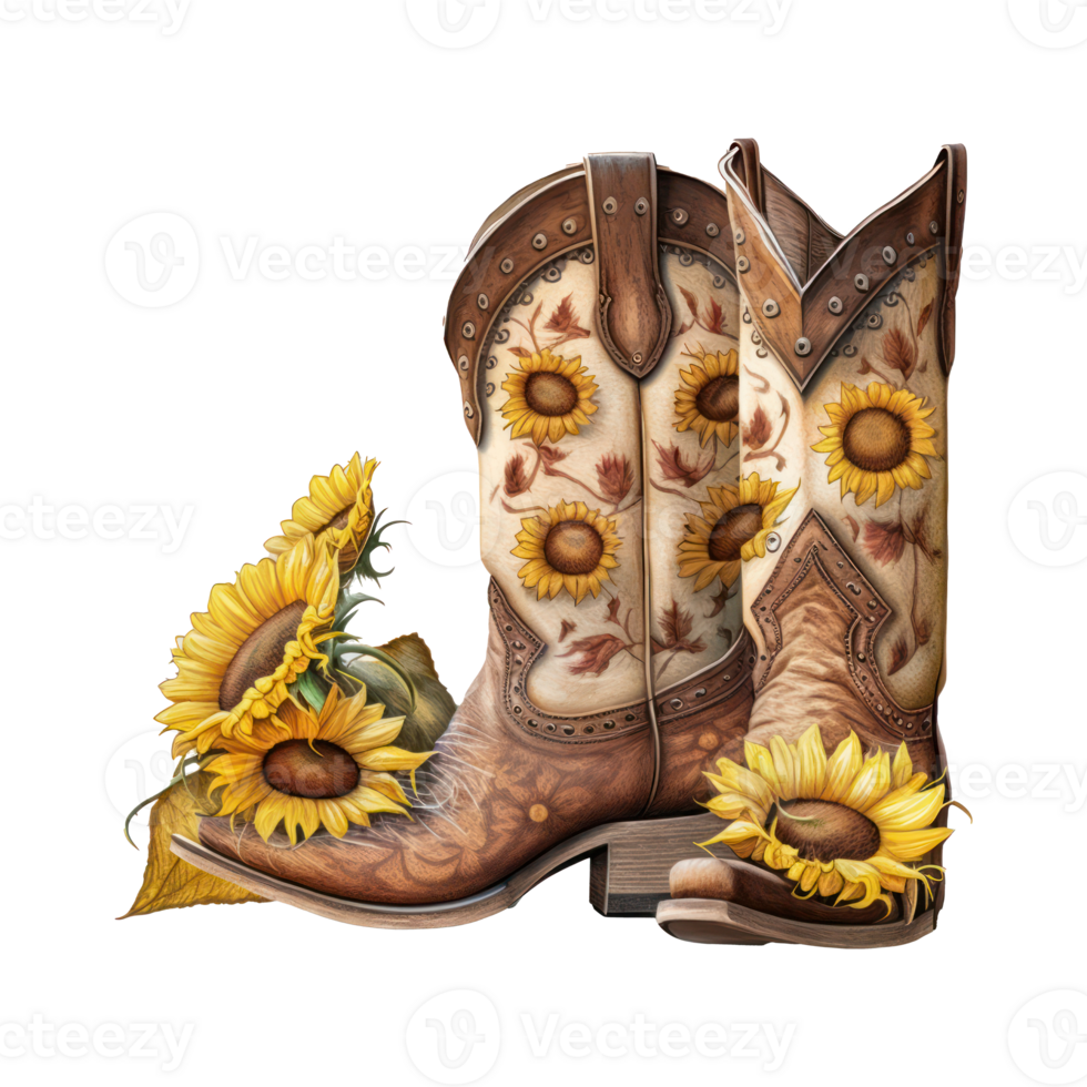 Watercolor Cowgirl Boots . png