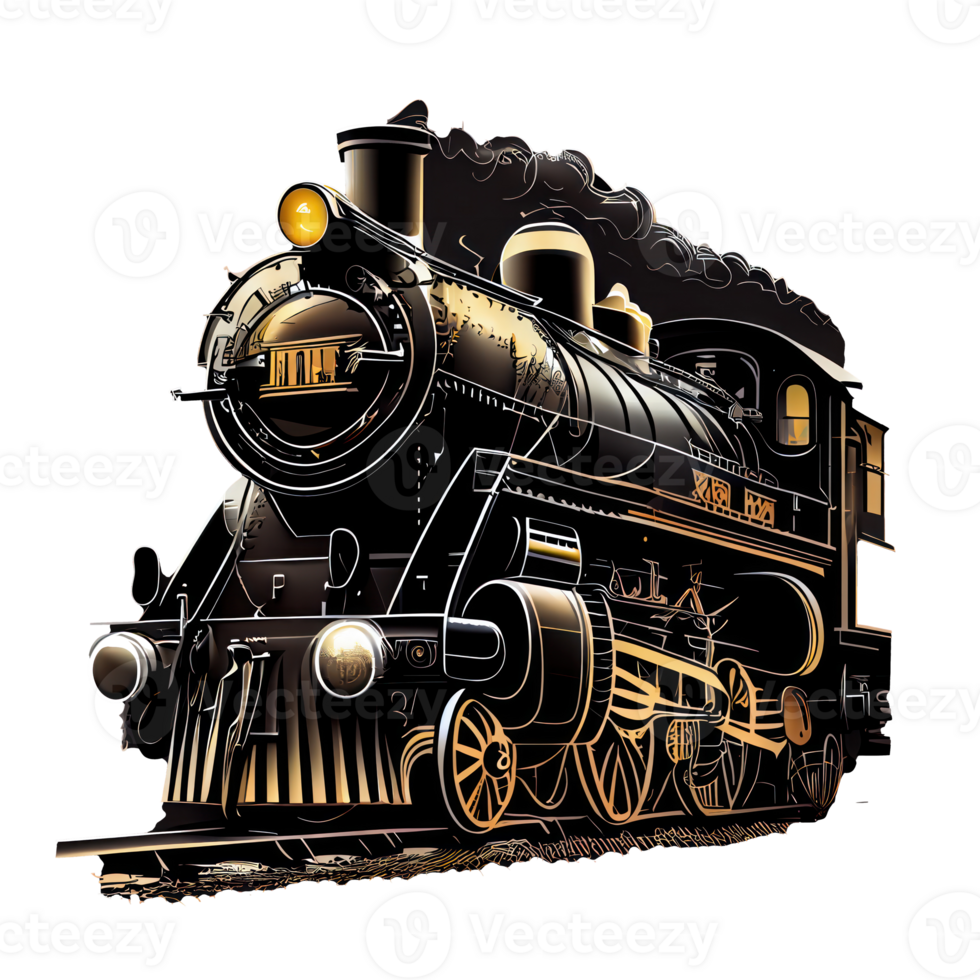 stoom- locomotief . ai gegenereerd png