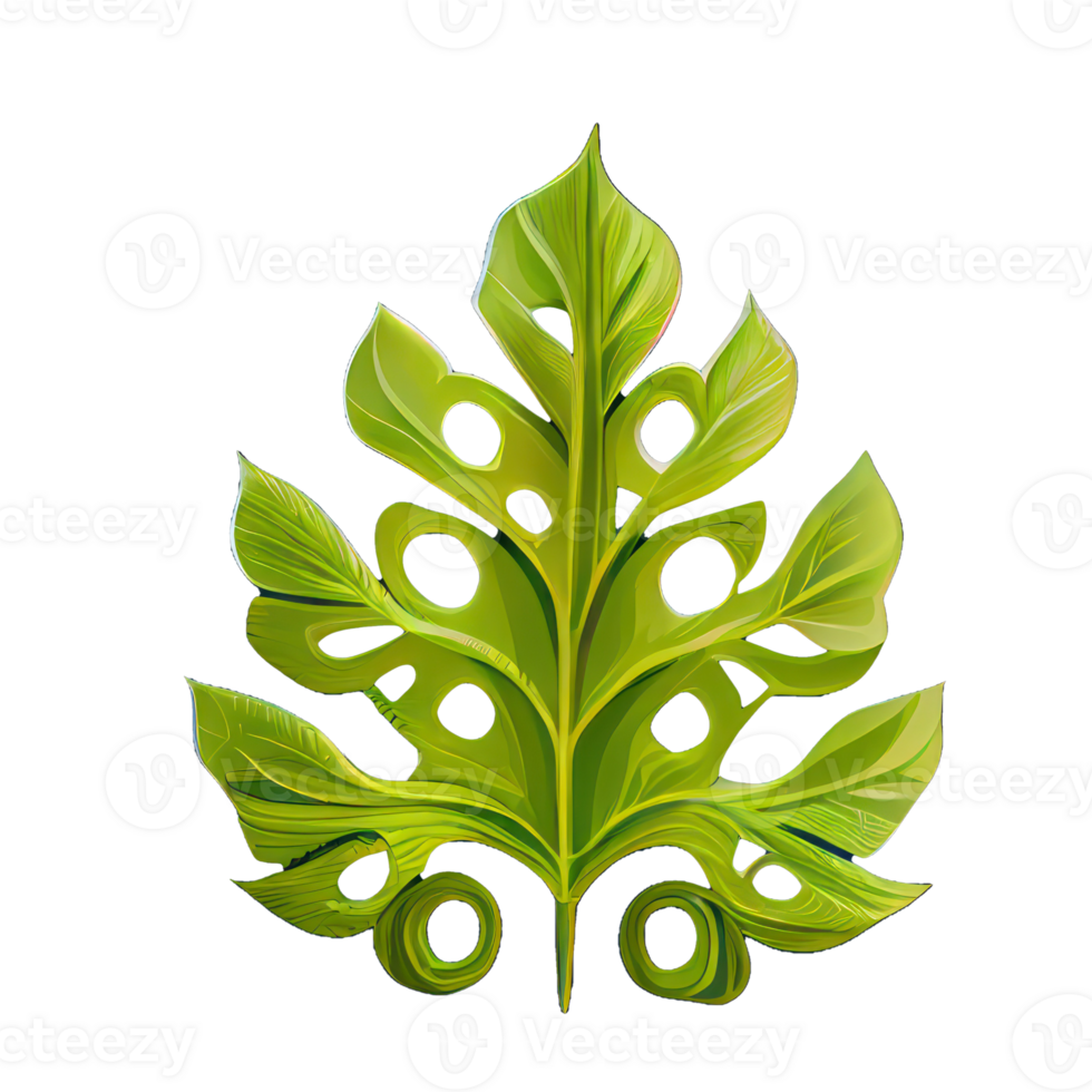 Tropical leaves in watercolor . png