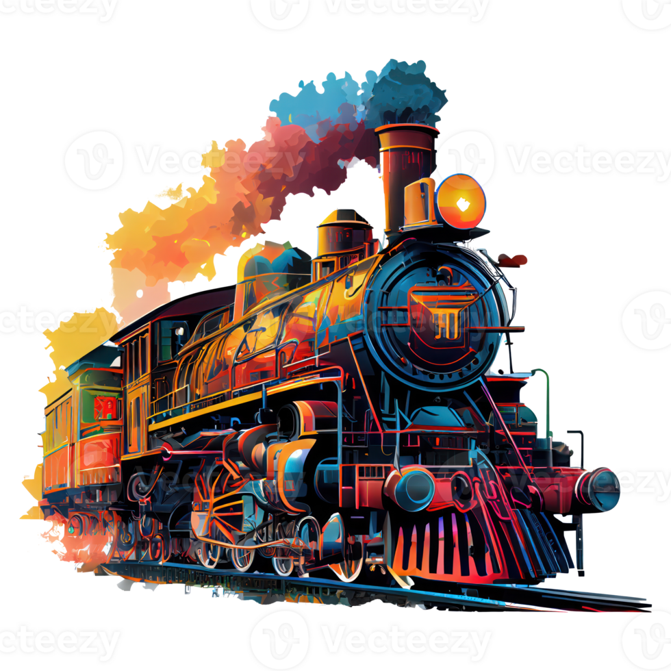 stoom- locomotief . ai gegenereerd png