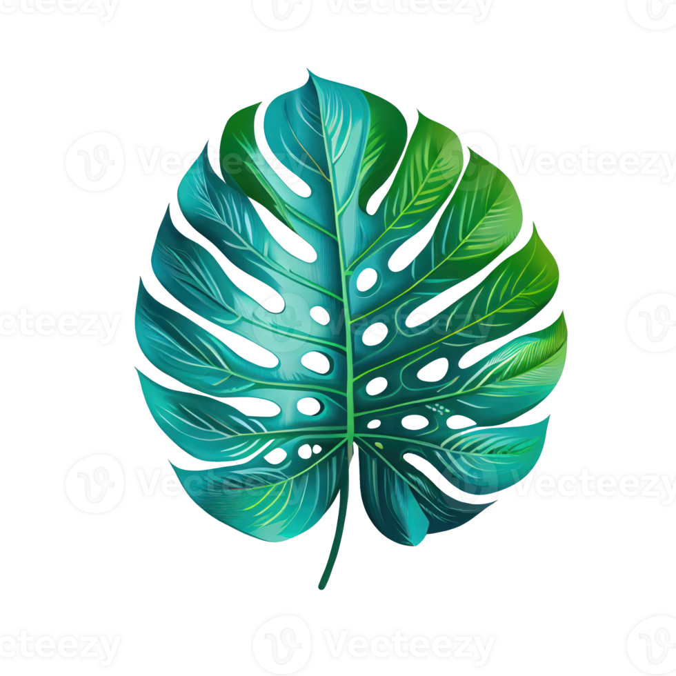 Tropical leaves in watercolor . png