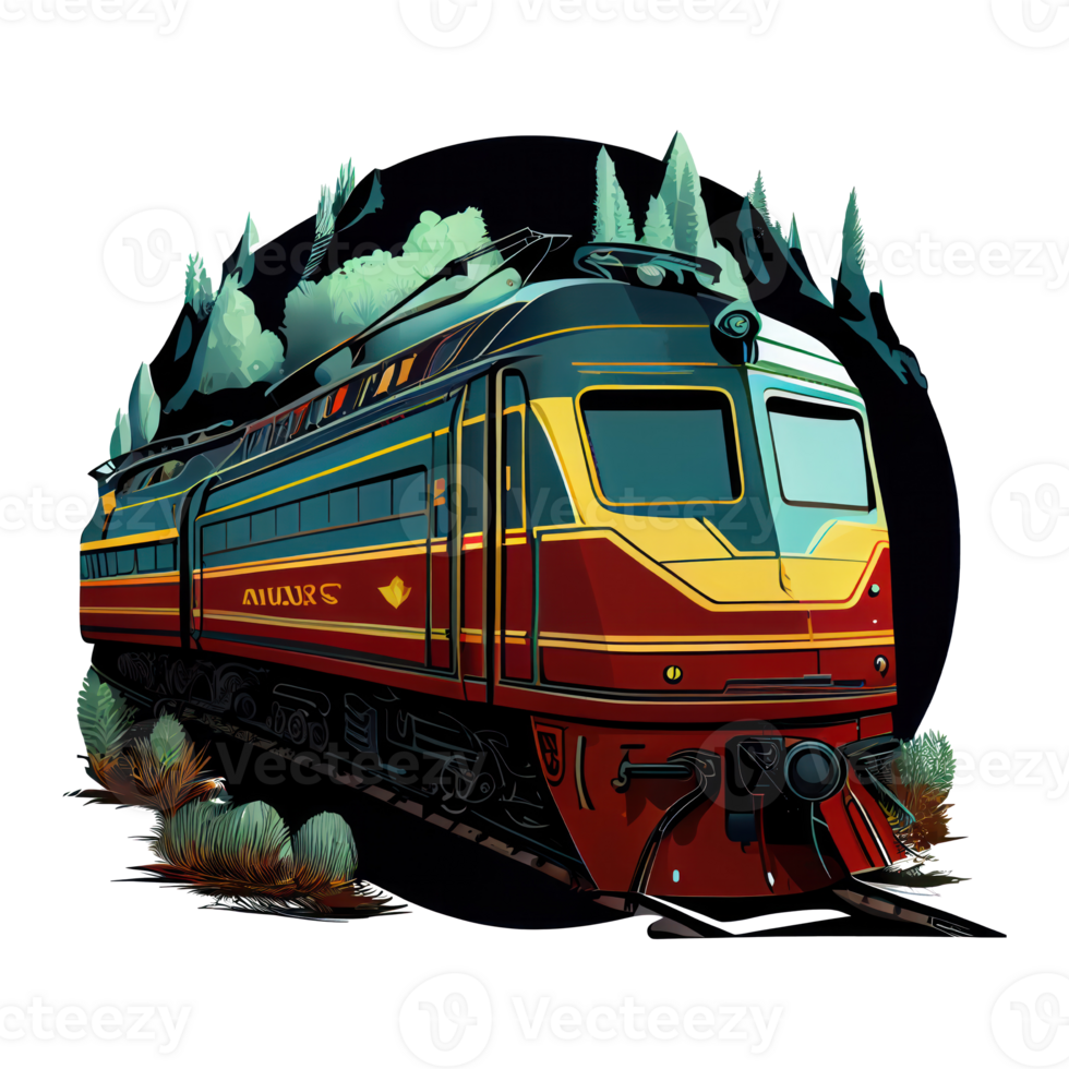 Modern train in nature . png