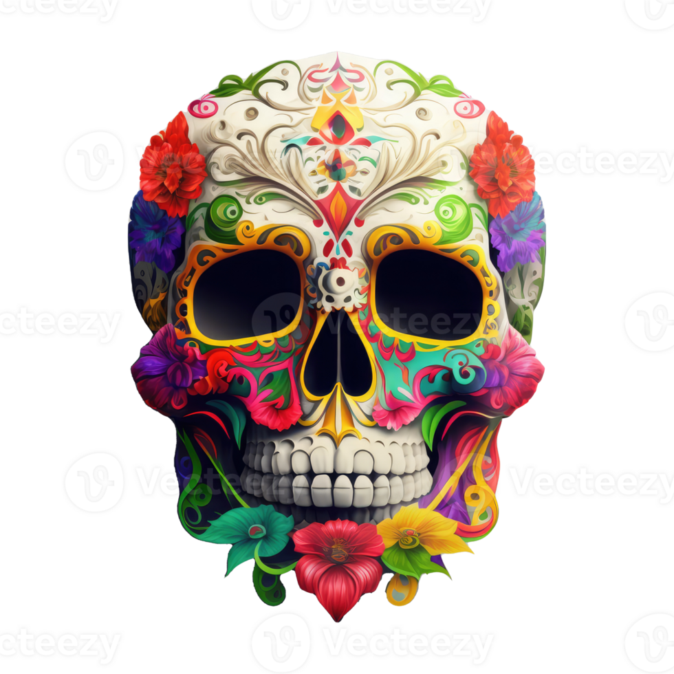 dia de los muertos sugar skull . png