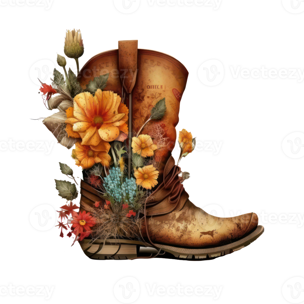 Watercolor Cowgirl Boots . png