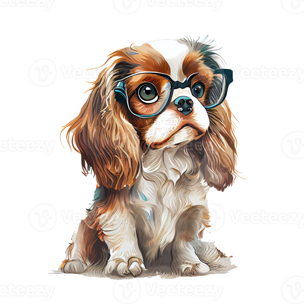 descuidado rei Charles spaniel cachorro . ai gerado png