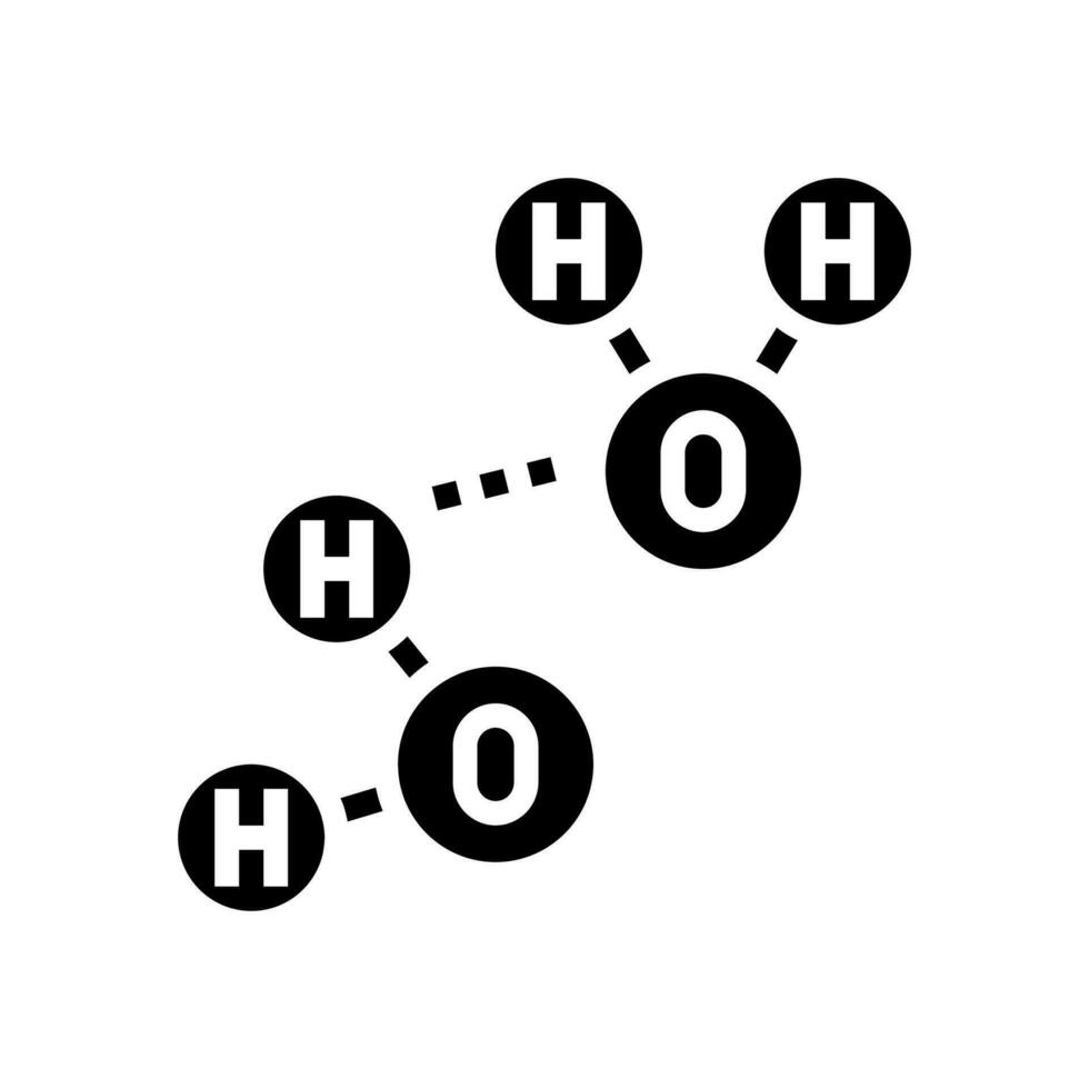 hidrógeno unión bioquímica glifo icono vector ilustración