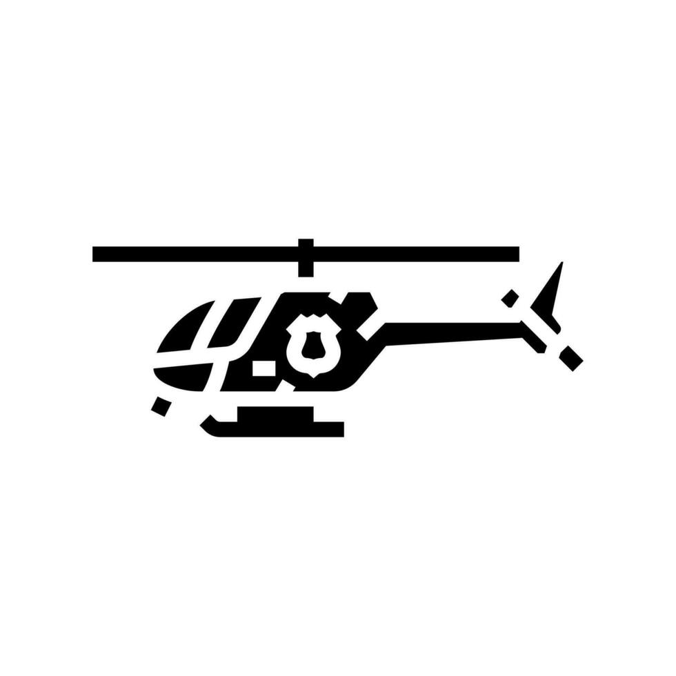 police helicopter crime glyph icon vector illustration