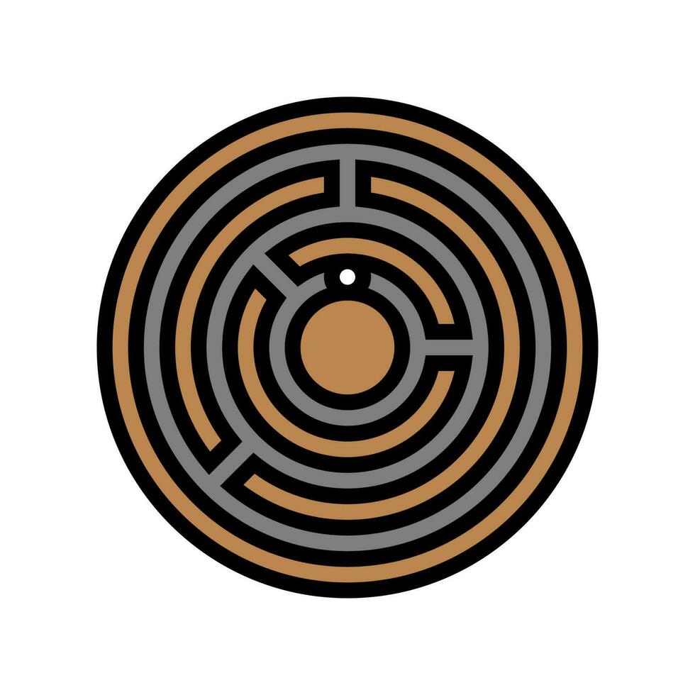 labyrinth game color icon vector illustration