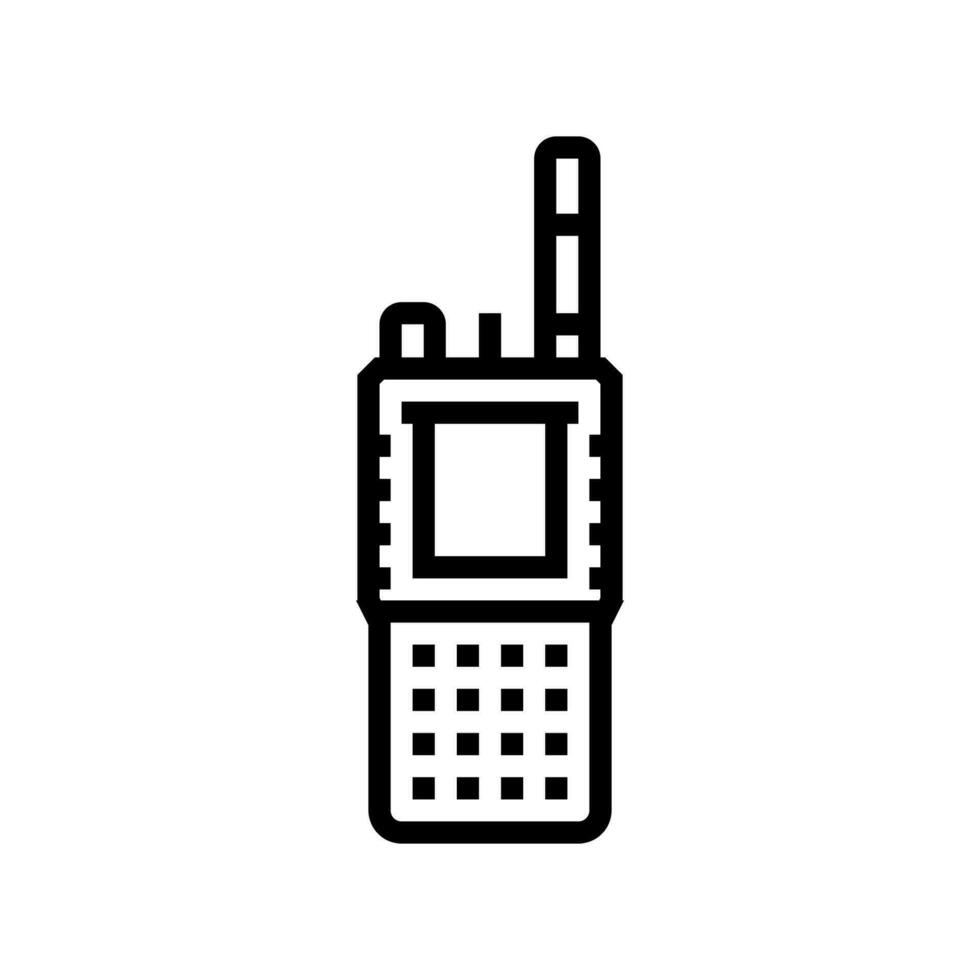 police walkie talkie crime line icon vector illustration