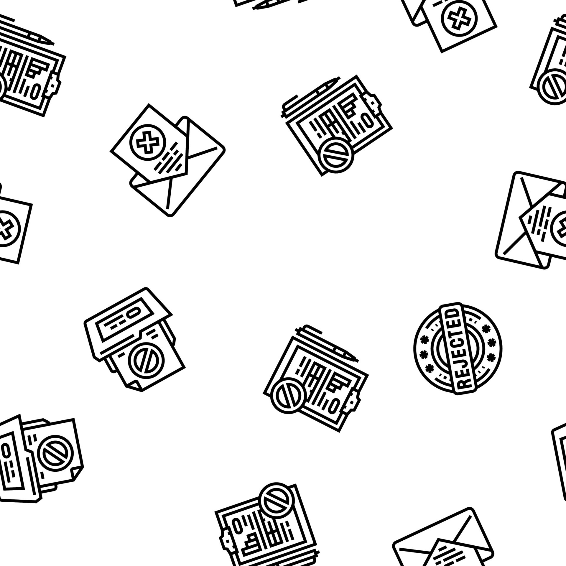 reject man stop stamp cancel vector seamless pattern 23245129 Vector