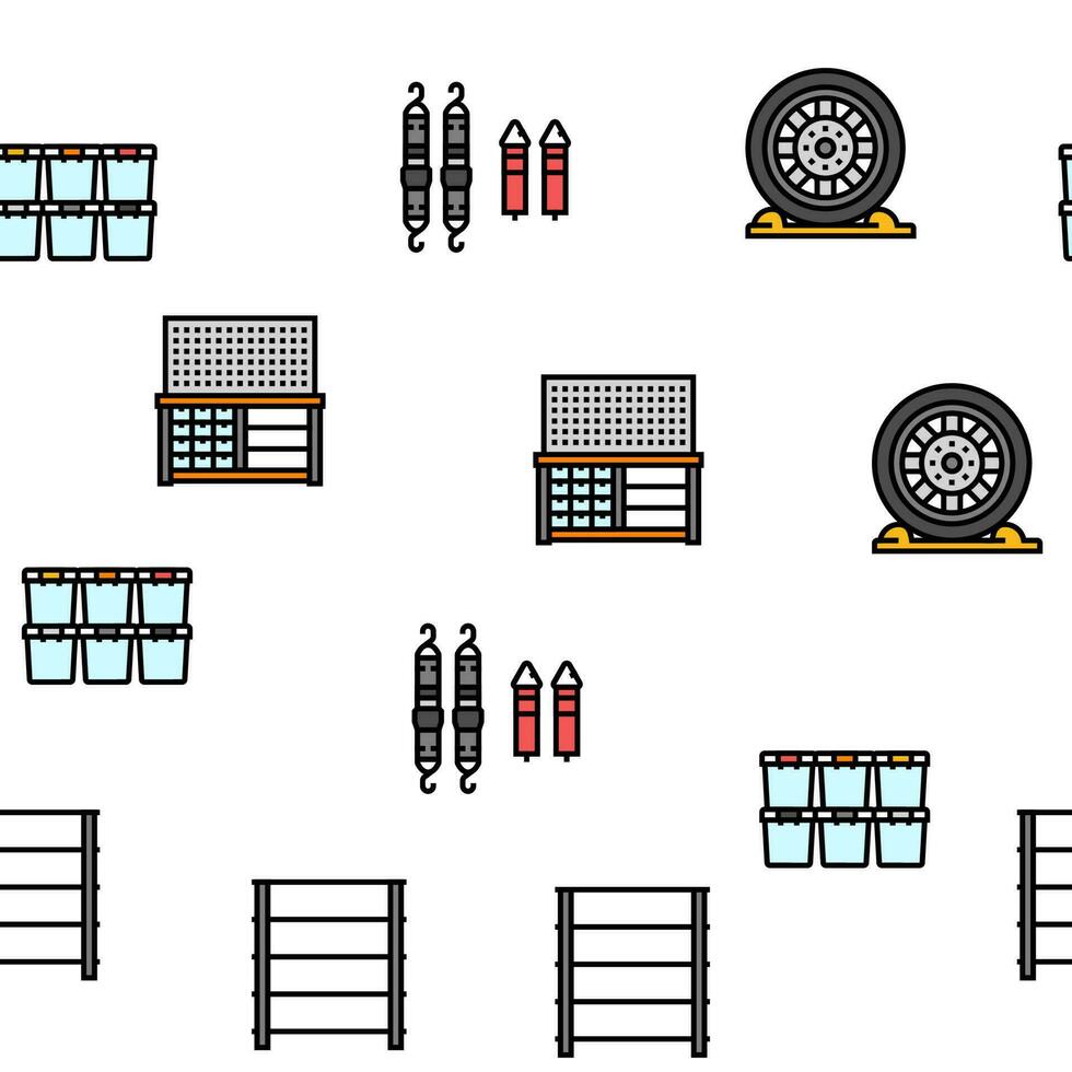 garage tools service auto repair vector seamless pattern