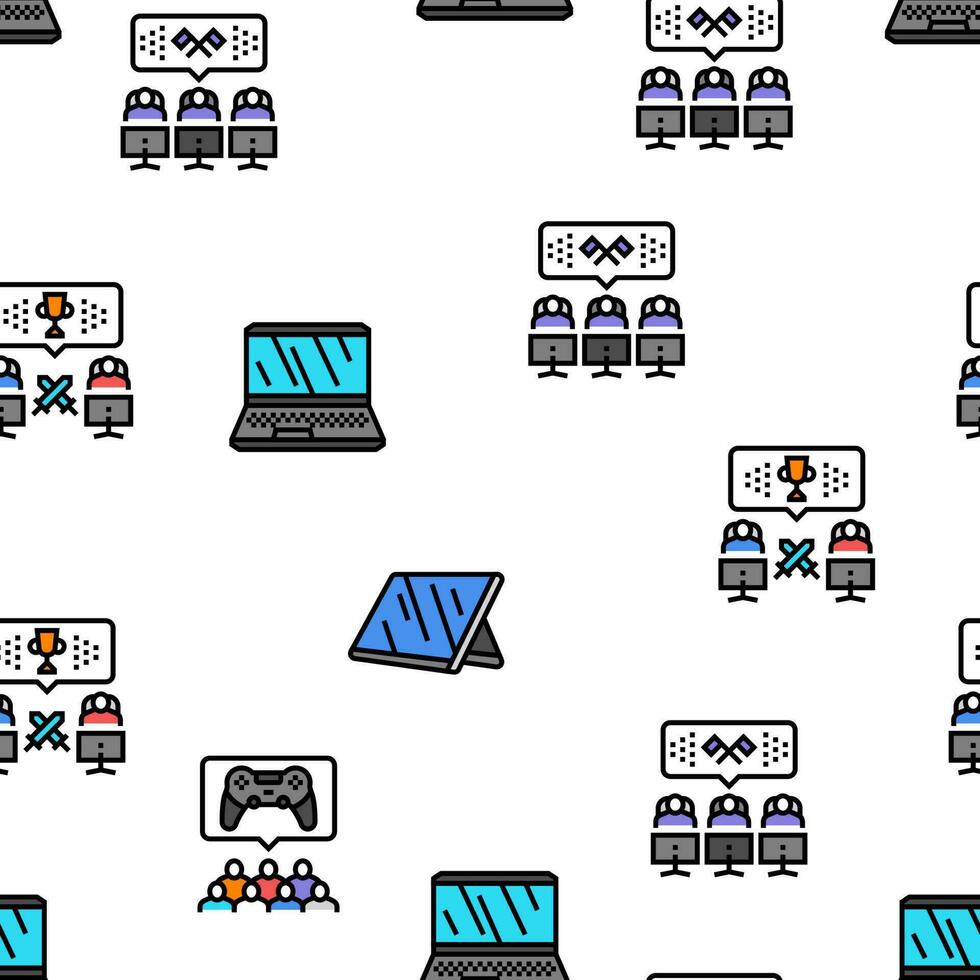 game pc gamer computer online vector seamless pattern