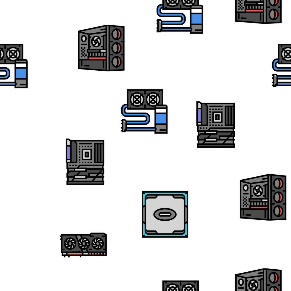 game pc gamer computer online vector seamless pattern