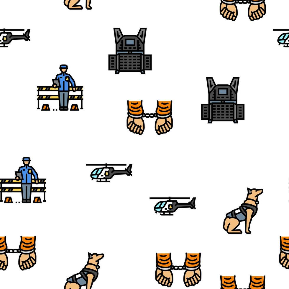 crime scene police evidence vector seamless pattern