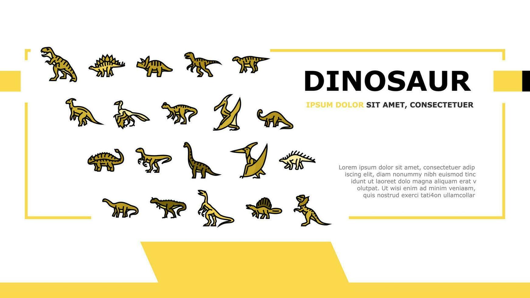 dinosaurio dino animal linda aterrizaje encabezamiento vector