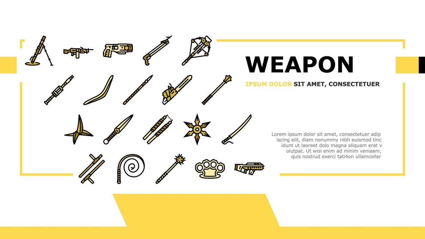 weapon gun game knife war landing header vector