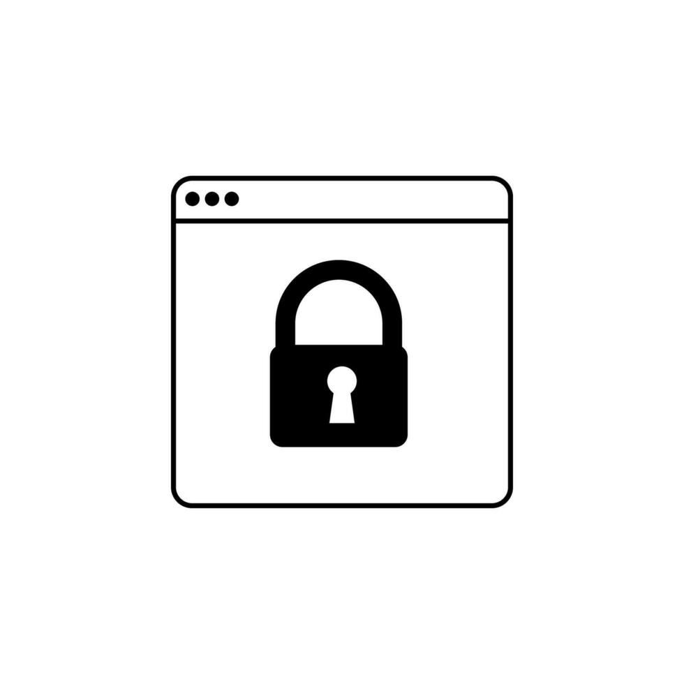lock in browser vector icon illustration