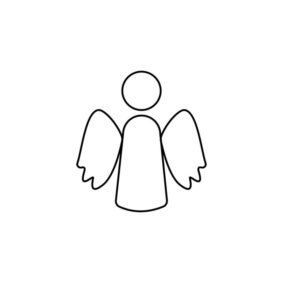 silhouette of an angel line vector icon illustration