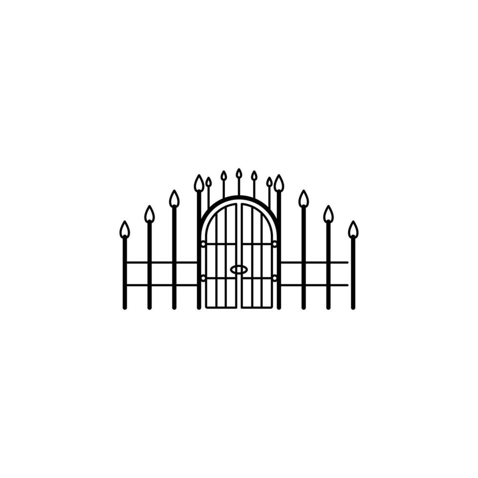 iron gates vector icon illustration