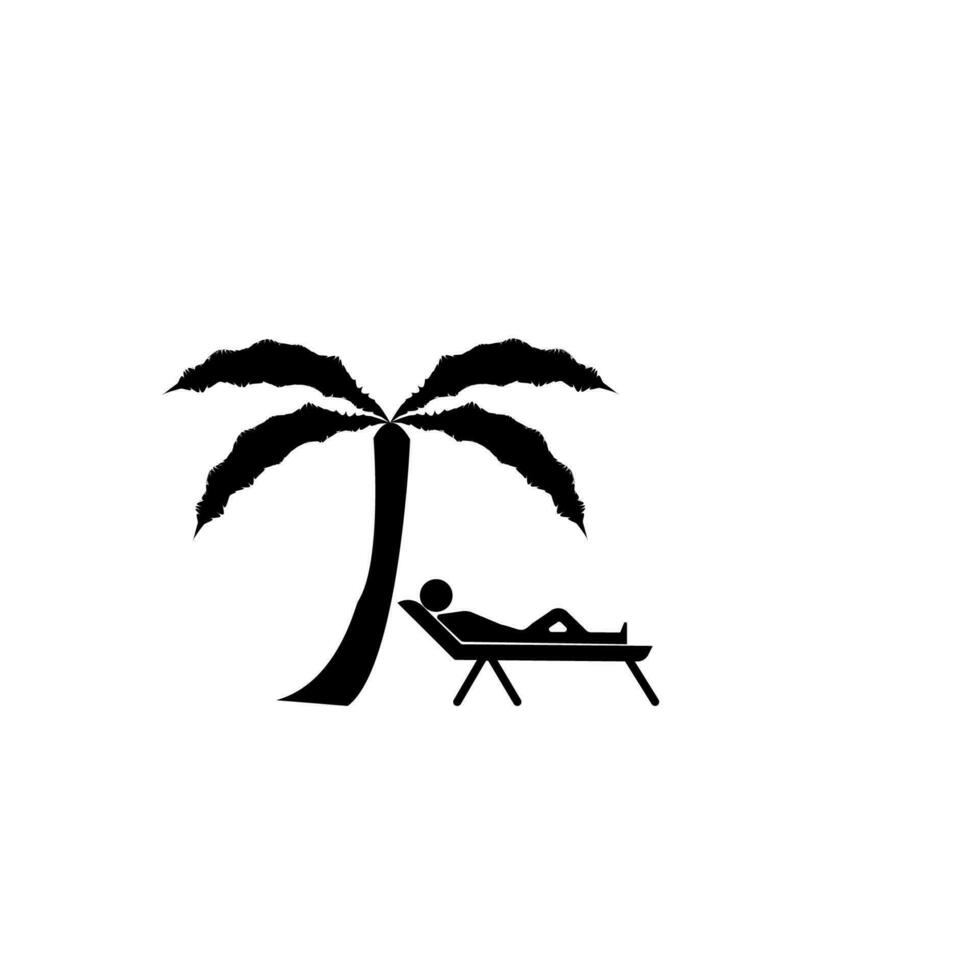 travel and summer beach vacation relax vector icon illustration