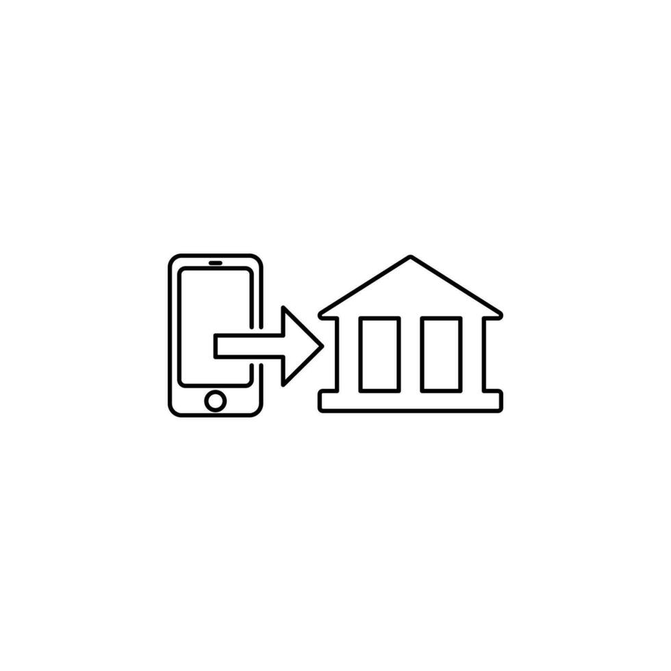 teléfono, banco, transferir vector icono ilustración