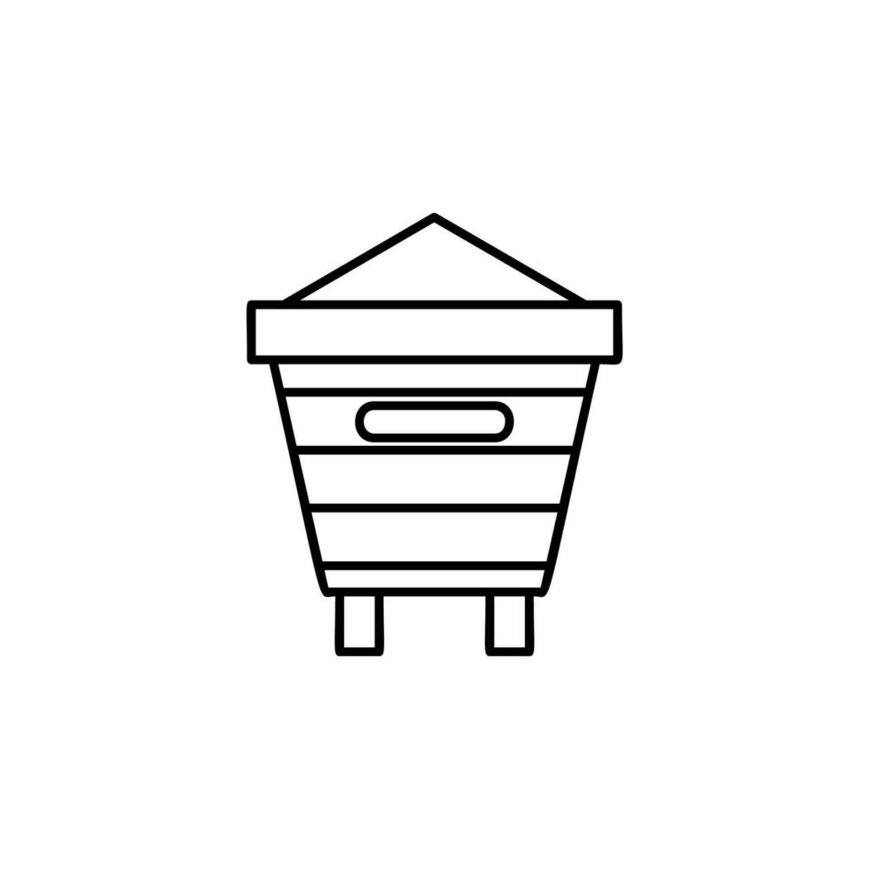 Wooden beehive vector icon illustration